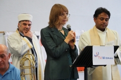 Von links: Imam Zekai Aydin, Pfarrerin Silke Dohrmann, Kaplan Georg Changeth